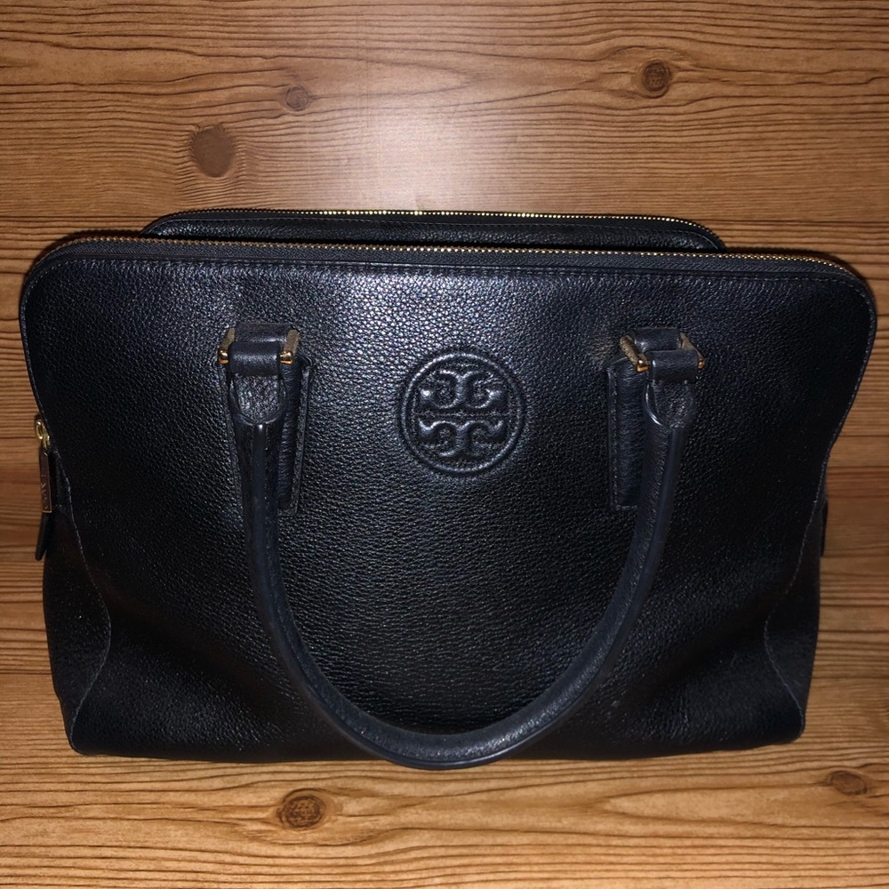 Tory Burch Marion Triple Zip Satchel, Black